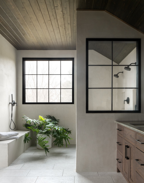 Bathroom With Modern Elegance and Rustic Charm
