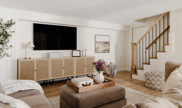 Office Addition and Remodeled Basement for Work, Play and Guests